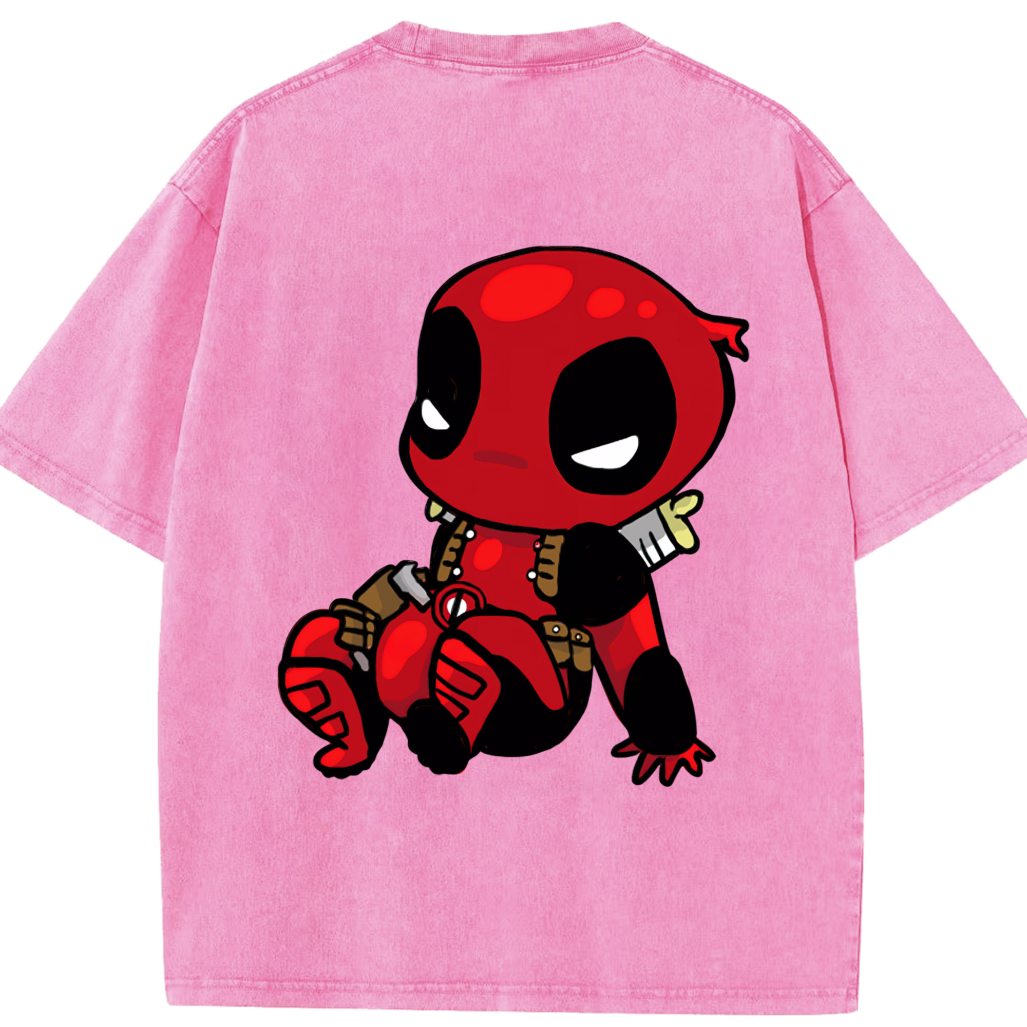 （画像用） Deadpool デッドプール 綿100% ヴィンテージ風 半袖Tシャツ（背面プリント）